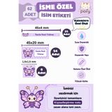 Genel Markalar Pofy Studio İsme Özel Kelebek Temalı Suya Dayanıklı İsim Etiketi - Okul ve Kalem İsim Etiketi Seti 62 Adet