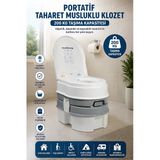 Genel Markalar Portatif ( Seyyar) Taharet Musluklu Klozet 200 Kg Taşıma Kapasitesine Sahiptir.