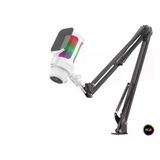 Genel Markalar Profesyonel Ayarlanabilir Masa Kolu Askılı Rgb Mikrofon 192 Khz / 24Bit Type-C - Beyaz M835W