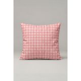 Genel Markalar Pudra Pembe İnce Kareli Kırlent Kılıfı 113 – Blush Grid Tasarım 45x45 cm