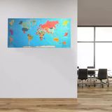 Genel Markalar Renkli Atlas Dünya Haritası Manyetik Yapıştırıcı Gerektirmeyen Duvar Stickerı 118 CM * 56 CM (4745)