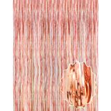 Genel Markalar Rose Gold Püsküllü Kapı Perdesi - Parti, Bekarlığa Veda, Doğum Günü 1x2 m (4745)