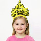 Genel Markalar Sarı Happy Birthday Prenses Tacı – Doğum Günü Taç Aksesuarı (4745)