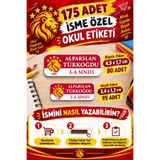 Genel Markalar Sarı Kırmızı Aslan Temalı İsimli Okul Etiketi (175 Adet)