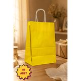 Genel Markalar SARI Renkli 10 Adet 25x31 Cm Kraft Çanta Hediye Poşeti , Hediye Paketi , Kraft Kağıt Çanta