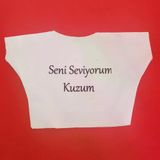 Genel Markalar Seni Seviyorum Kuzum Yazılı Oyuncak Peluş Tişörtü