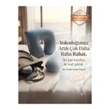 Genel Markalar Seyahat Boyun Yastığı 2'li Set Ergonomik Visco Hafızalı Uçak Otobüs Ofis Boyunluk Kafa Destek Yastığı