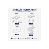 Genel Markalar Sineklik tamit onarım set 10-20 ince çıtai 3 takım MENTEŞELİ sineklik seti BEYAZ
