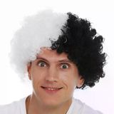 Genel Markalar Siyah Beyaz Kıvırcık Afro Bonus Peruk Taraftar Bonus Saç