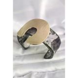 Genel Markalar Siyah Mermer Desen Akrilik Plastik Gold Nal Model Plaka Vintage Kadın Bilezik TJ-BB6677