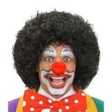 Genel Markalar Siyah Renk Kıvırcık Afro Bonus Peruk Saç ve Kırmızı Sünger Burun Seti (4745)