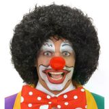 Genel Markalar Siyah Renk Kıvırcık Afro Bonus Peruk Saç ve Kırmızı Sünger Burun Seti
