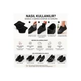 Genel Markalar Taç Şekilli Topuk Daraltma ve Vurma Önleyici Yapışkanlı Ayakkabı Topuk Arkası Yastığı (Siyah)
