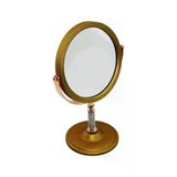 Genel Markalar TAŞ SAPLI YUVARLAK 7 İNÇ= ÇAP:17.5CM MAKYAJ AYNASI ÇİFT TARAFLI BRONZ - GÜMÜŞ PLS.ÇERÇEVE SABİT AYAK (4745)
