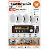 Genel Markalar Tavan Hoparlör Seti (1 Adet Anfi 400W Bluetooth Usb Sd Fm + 4 Adet 16 cm Tavan Hoparlör)