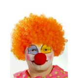 Genel Markalar Turuncu Renk Kıvırcık Afro Bonus Peruk Takma Saç ve Kırmızı Burun Seti