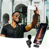 Genel Markalar Type C Uyumlu İphone Dönüştürücülü Kablosuz Yaka Mikrofonu Android ve İphone Uyumlu Mini Mikrofon (4745)