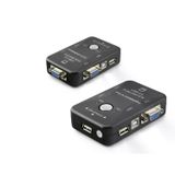 Genel Markalar Vga Usb Kvm Switch 2 In 1 Out + 2 Port Usb Console + 2 Port Usb Pc (Klavye/Mouse + Yazıcı) - Siyah HDX1360