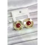 Genel Markalar Vintage Model Bordo Gold Renk Pirinç Kadın Küpe TJ-BKP11661