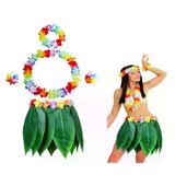 Genel Markalar Yetişkin Hawaii Kostüm Seti - Yaprak Etek &amp; Hawaii Set - 5 Parça