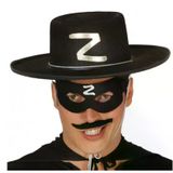 Genel Markalar Z Logolu Yetişkin Zorro Şapkası ve Zorro Maskesi