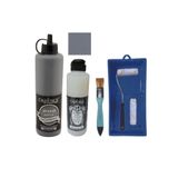 Genel Mobilya Boyası-Cadence Multisurface H-090 Koyu Gri 500Ml Ultimate Vernik Parlak 250Ml Saten Rulo Set Koyu Gri Tek Ebat