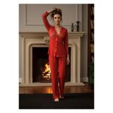 Genel Penye Kırmızı Pijama Takımı, S, P190178S300, Renkli, kadın