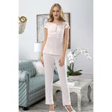 Genel Pudra Penye Saten Pijama Takımı, L, P190172S9404, Renkli, kadın