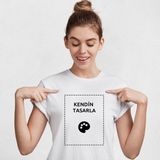 Genel Sıfır Yaka Tişört Kişiye Özel Baskı Resim Baskılı T-Shirt - Beyaz
