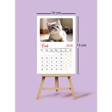 Genel Tedarik 2026 10X15 cm Kedi Temalı (Cat) Masa Takvimi Mini Şövaleli