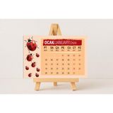 Genel Tedarik 2026 Uğurböcek Temalı Masa Takvimi 10X15 Cm-Mini Ahşap Şövale Ile Birlikte