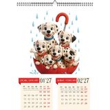 Genel Tedarik 2027 Yavru Köpek Temalı Çocuk Odası Duvar Takvimi-A3 Ebat
