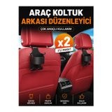 Genel Tedarik Araç Koltuk Arkası Organizer - 2'Li Paket - Bardak + Telefon + Tablet Tutucu - Araç İçi Düzenleyici Askılık Aparat