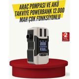 Genel Tedarik Araç Lastik Şişirme Pompası ve Akü Takviye Powerbank Bir Arada - EMTHBA4330-8367
