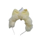 Genel Tedarik Biem Peluş Fiyonklu Taç Ekru