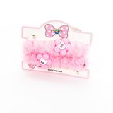 Genel Tedarik Biem Peluş İkili Çiçekli Simit Toka Açık Pembe