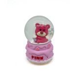 Genel Tedarik Işıklı Kar Küresi Pembe Ayıcık Cupcake 7 cm