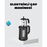Genel Tedarik Sinbo Elektrikli Çay Makinesi 1.7 L Su Isıtıcı ve Cam Demlikli Güvenli Kullanı - EMTHBA6363-5