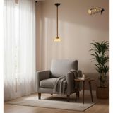 Genel Tek Başlık Halat Sarkıt Avize, Kahverengi, Ahşap ve Halat Malzeme, Modern Endüstriyel Stil, E27 Duy, Tavan Montajlı, 59 cm