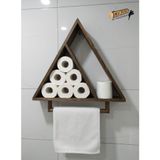 Genel Üçgen Ahşap Duvar Rafı ve Havluluk, Doğal Masif Ahşap, Modern Tasarım, Çok Amaçlı Kullanım, Banyo Mutfak için