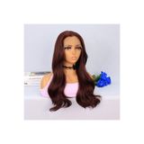Genel Unisex Kızıl Kahve Hafif Dalgalı Tül Peruk, 60-65 cm, P320959S4133, çok renkli