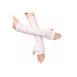 Genel Uzun Zarif Dantel Eldiven Parmaksız 35 cm, 35 cm, WSGZ-772198, Beyaz, Kadın