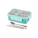 GENELEC Vagonlife Bento 700ml Lunchbox Tek Katlı 2 Bölmeli Çelik Sefer Tası Yemek Kutusu (Turkuaz) B0D9DD7DMW