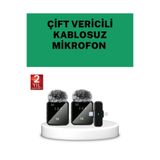GENELOEM Canlı Yayın ve Video Çekimleri İçin Çiftli Kablosuz Yaka Mikrofon STEPCO8138-6491