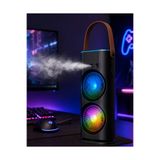 GENELOEM RGB Işıklı Spreyli Masa Fanı Çift Motorlu Güçlü Üflemeli Taşınabilir Fan - STEPCO6497-40 Hava Nemlendirici STEPCO6497-4007