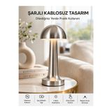 GENELOEM Şarjlı Kablosuz Mantar Masa Lambası Dokunmatik 3 Renk LED Modern Tasarım Yeni Ne - STEPCO7515-5 STEPCO7515-5932