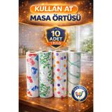GenelTedarik 10 Adet Tek Kullanımlık Kullan At Masa Örtüsü Sıvı Geçirmez(1 RULO) 100x120 Cm Piknik Sofra Kağıdı