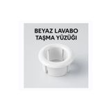 GenelTedarik 2 Adet Beyaz Lavabo Taşma Yüzüğü | Evye Taşma Deliği Kapağı | Plastik Gider Aksesuarı Uyumlu