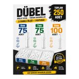 GenelTedarik 250ADET DUBEL SETİ (6MM 7MM 8MM)