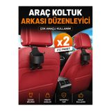 GenelTedarik Araç Koltuk Arkası Organizer - 2'li Paket - Bardak + Telefon + Tablet Tutucu - Araç İçi Düzenleyici Askılık Aparat